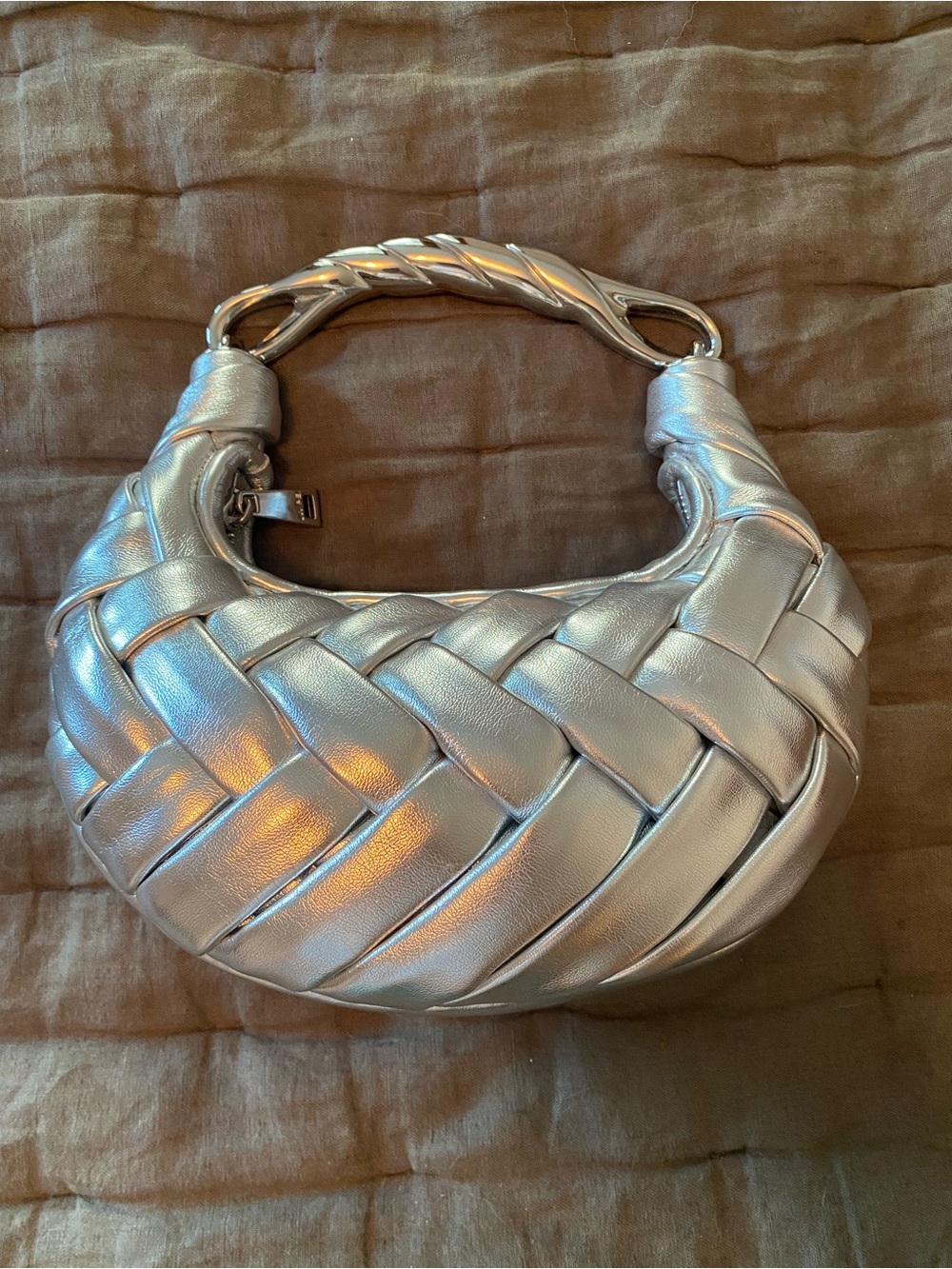 JW PEI Silver Orla Weave bag